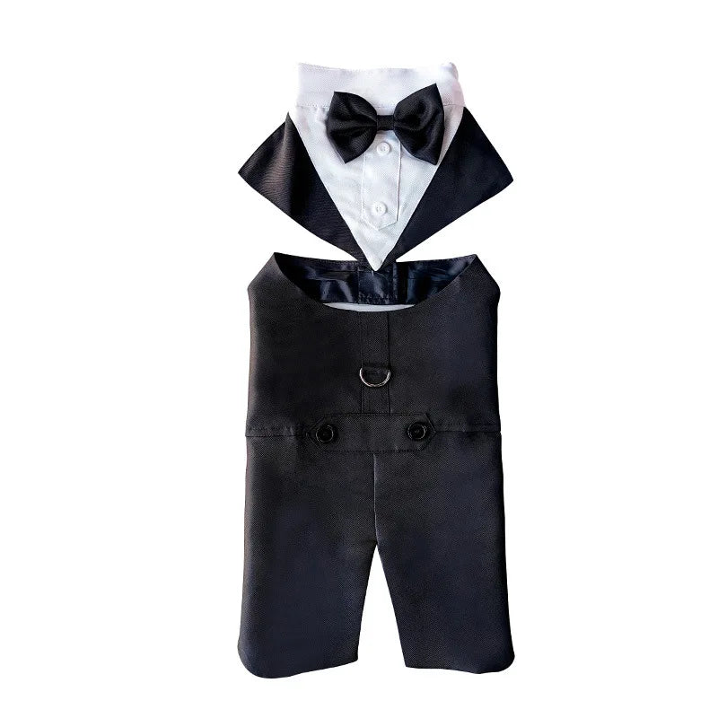 Royal Bow Tie Wedding Shirt for Dogs | Luxury Party Costume for Puppies & Small Breeds