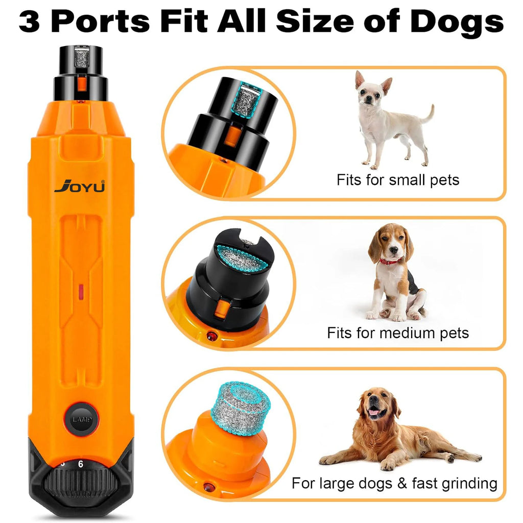SafePaws™ 6-Speed Quiet Electric Dog & Cat Nail Grinder — Rechargeable Painless Claw Trimmer
