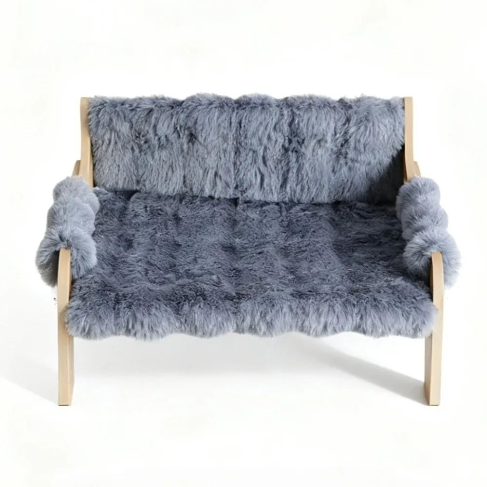 Royal Pets™ Nordic Luxury Wooden Pet Sofa — Elevated Moisture-Proof & Washable Lounge Bed