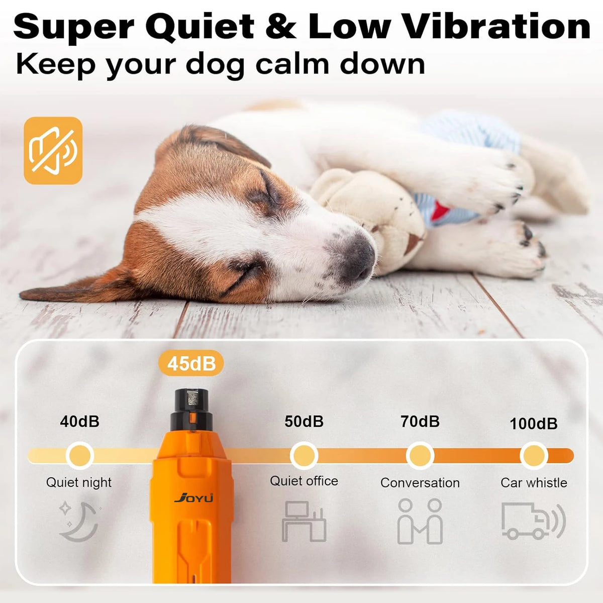 SafePaws™ 6-Speed Quiet Electric Dog & Cat Nail Grinder — Rechargeable Painless Claw Trimmer