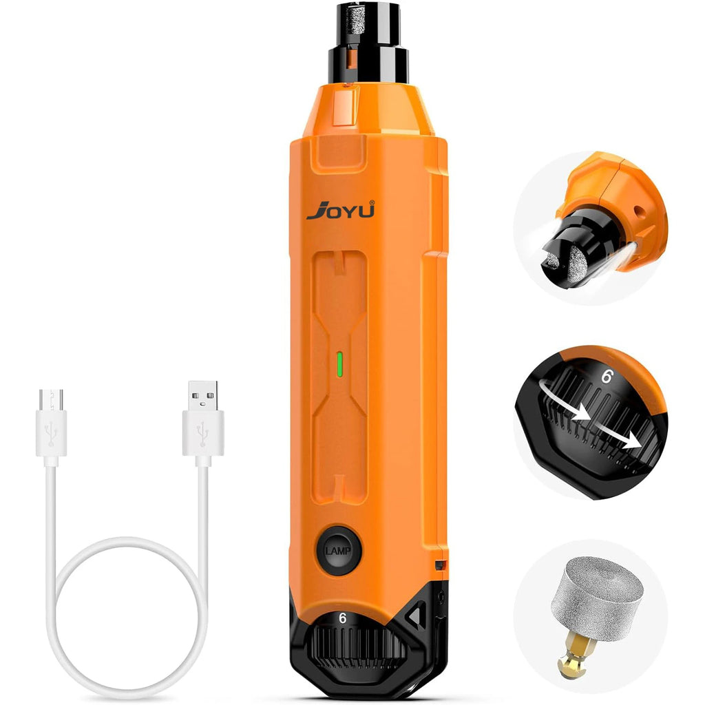 SafePaws™ 6-Speed Quiet Electric Dog & Cat Nail Grinder — Rechargeable Painless Claw Trimmer
