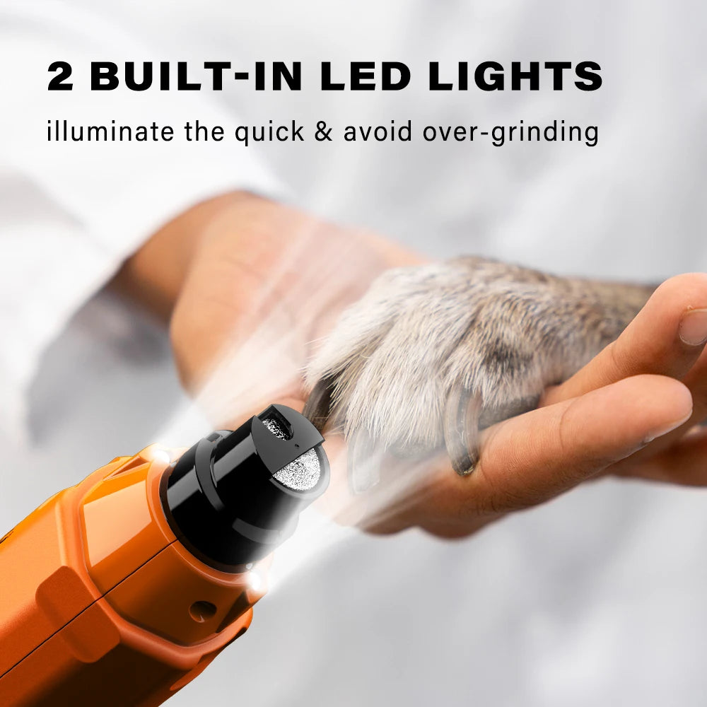 SafePaws™ 6-Speed Quiet Electric Dog & Cat Nail Grinder — Rechargeable Painless Claw Trimmer