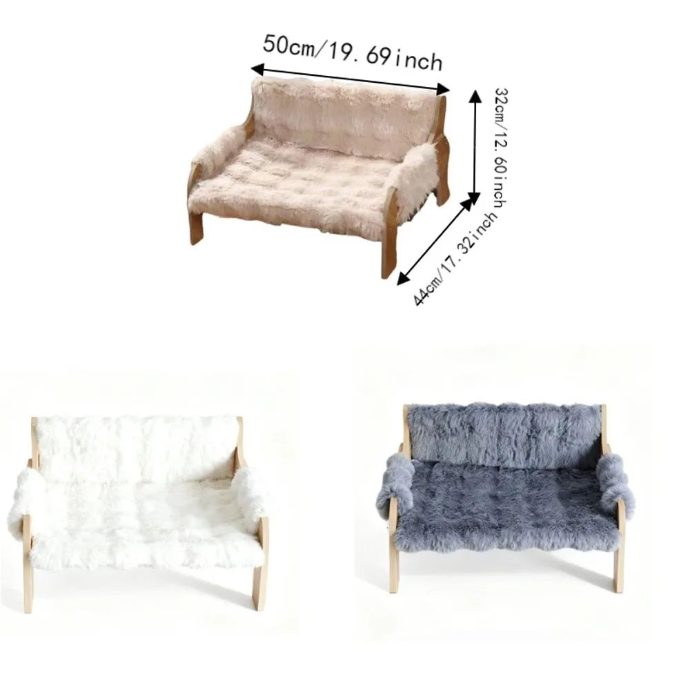 Royal Pets™ Nordic Luxury Wooden Pet Sofa — Elevated Moisture-Proof & Washable Lounge Bed